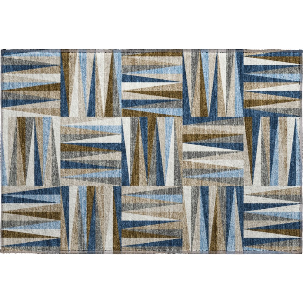 Premium Machine Washable Mayfield AMF1012 Navy 1'8" x 2'6" Rug. Picture 1