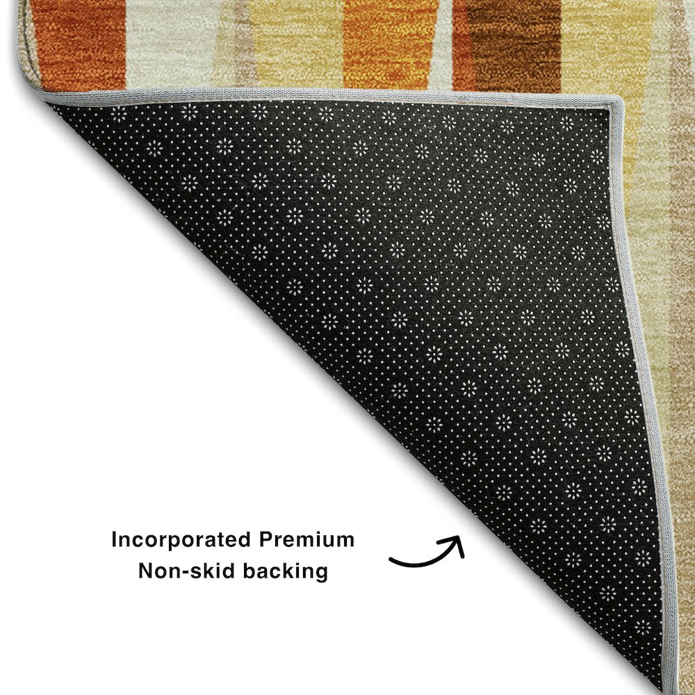 Premium Machine Washable Mayfield AMF1012 Orange 1'8" x 2'6" Rug. Picture 2