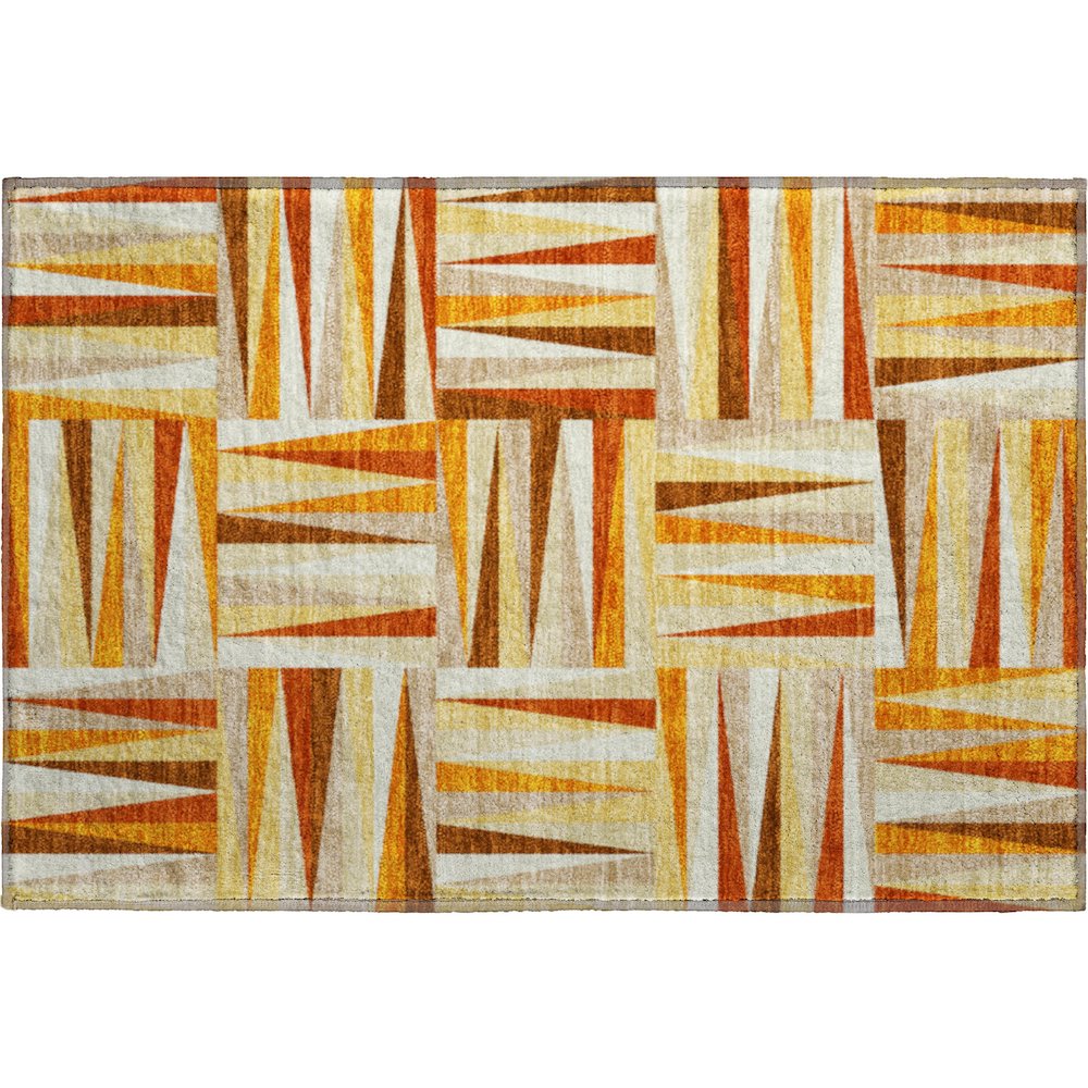 Premium Machine Washable Mayfield AMF1012 Orange 1'8" x 2'6" Rug. Picture 1