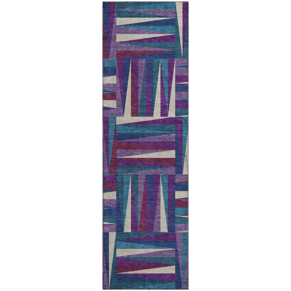 Premium Machine Washable Mayfield AMF1012 Purple 2'3" x 7'6" Runner Rug. Picture 1