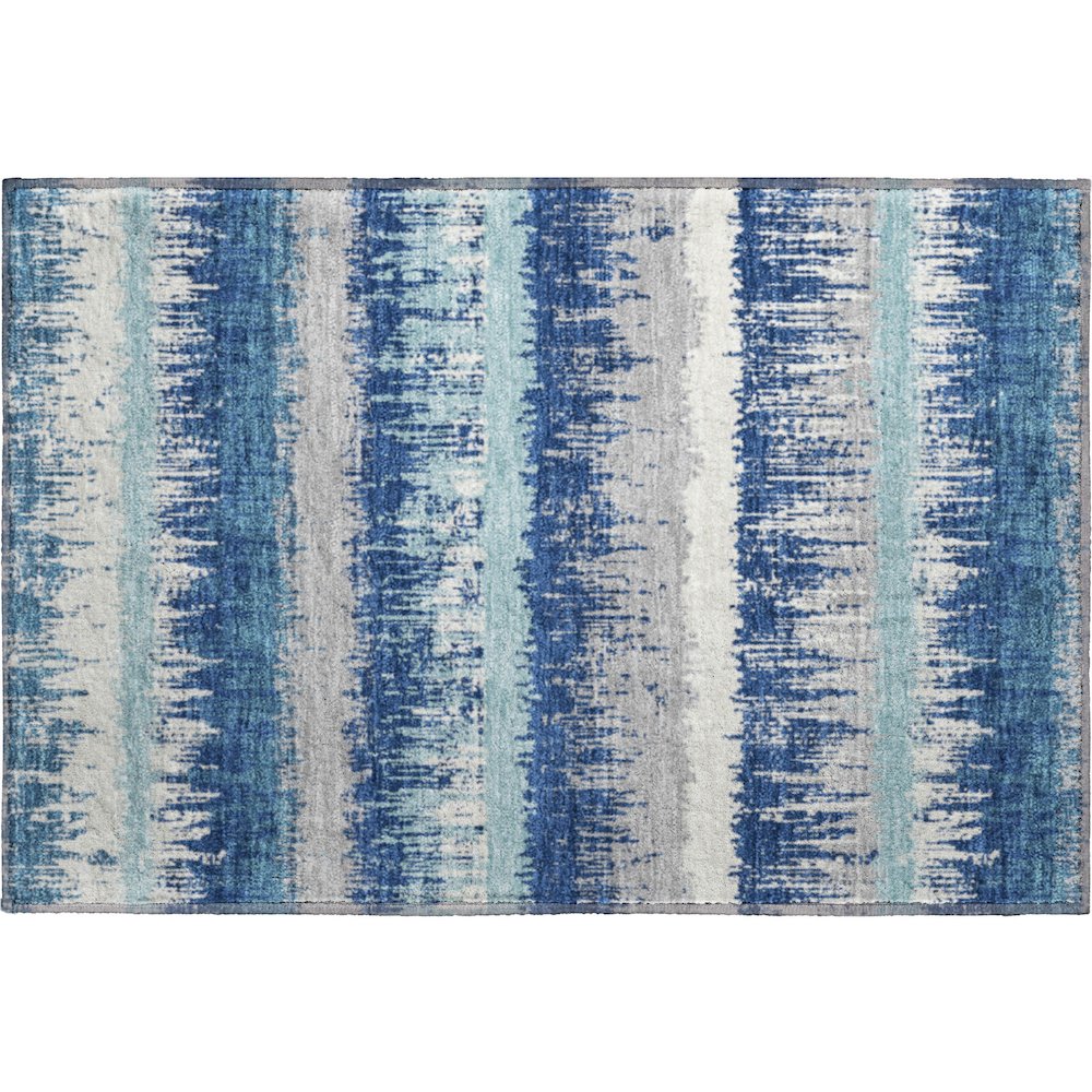 Premium Machine Washable Mayfield AMF1013 Blue 1'8" x 2'6" Rug. Picture 1