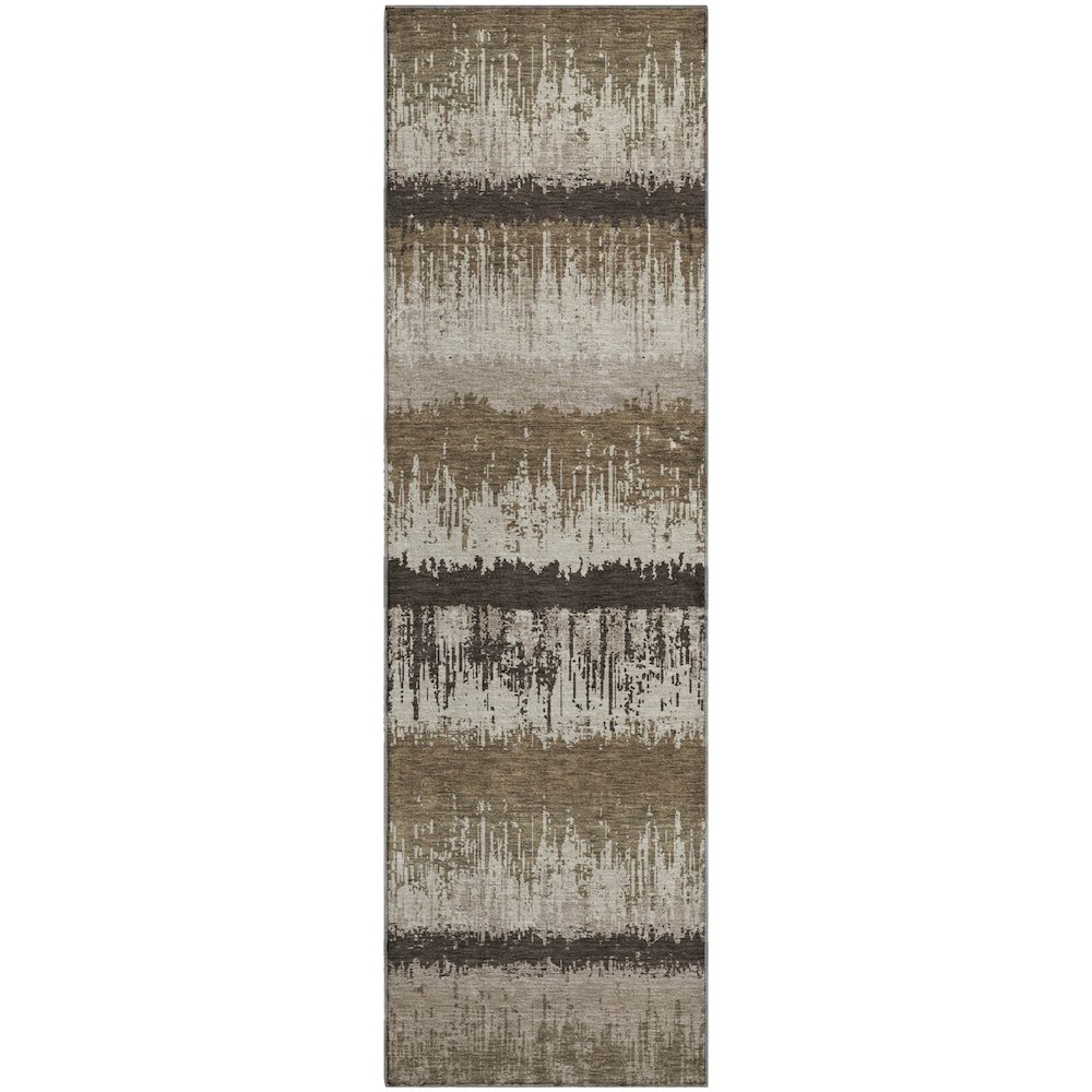 Premium Machine Washable Mayfield AMF1013 Brown 2'3" x 7'6" Runner Rug. Picture 1