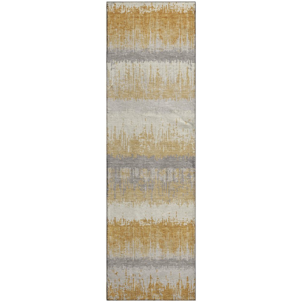 Premium Machine Washable Mayfield AMF1013 Gold 2'3" x 7'6" Runner Rug. Picture 1