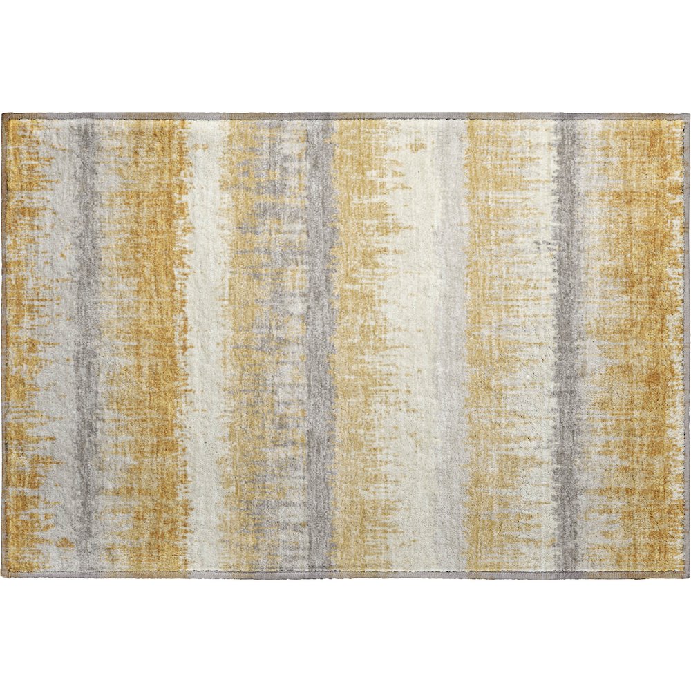 Premium Machine Washable Mayfield AMF1013 Gold 1'8" x 2'6" Rug. Picture 1