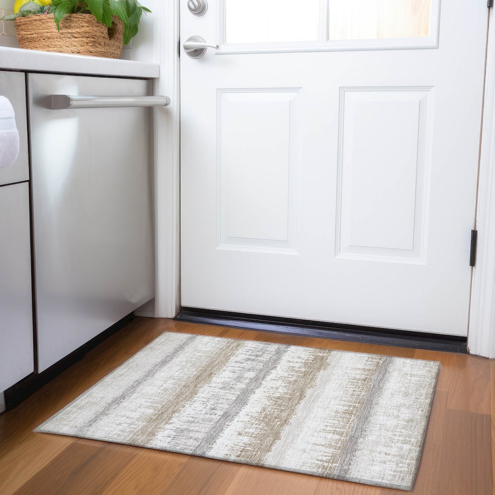 Premium Machine Washable Mayfield AMF1013 Ivory 1'8" x 2'6" Rug. Picture 5