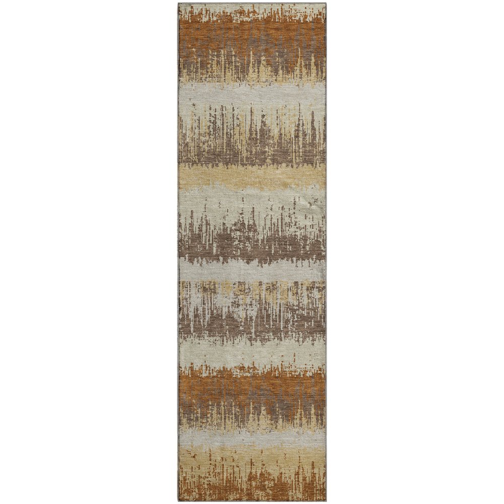 Premium Machine Washable Mayfield AMF1013 Mocha 2'3" x 7'6" Runner Rug. Picture 1