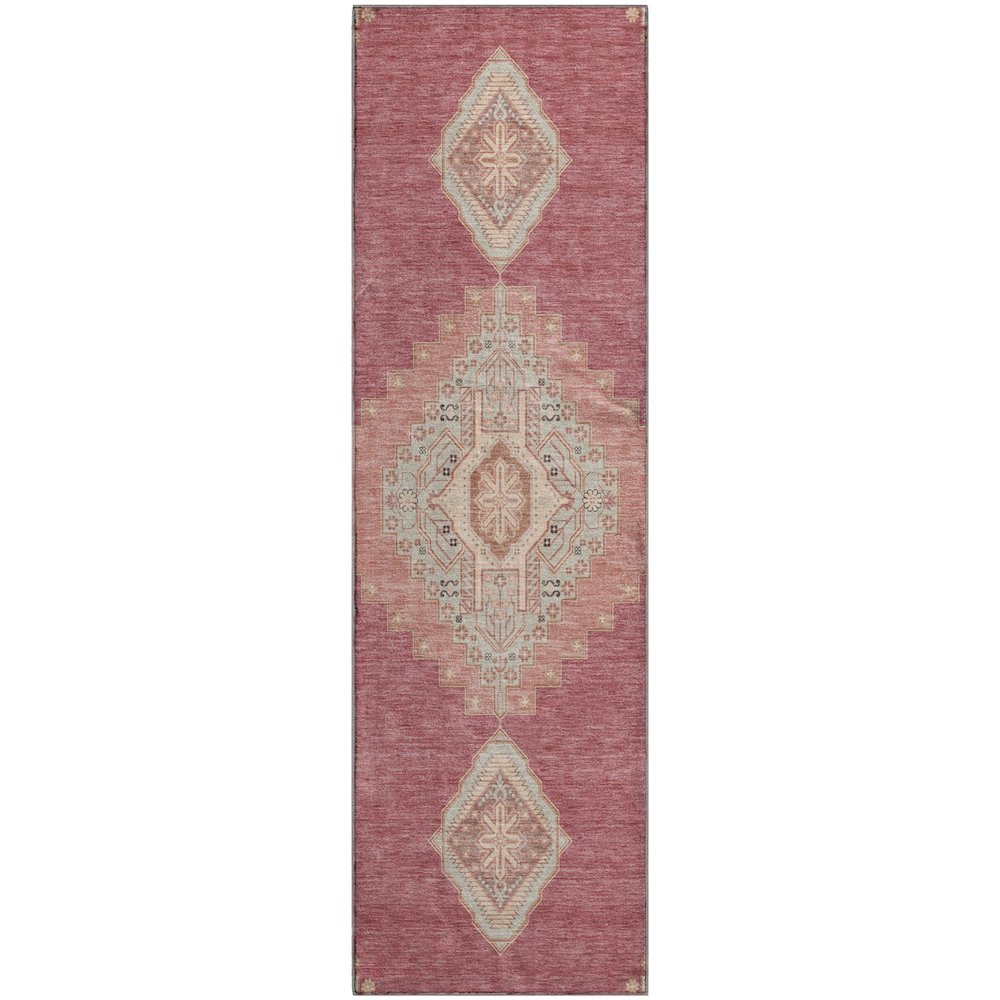 Premium Machine Washable Mayfield AMF1014 Blush 2'3" x 7'6" Runner Rug. Picture 1