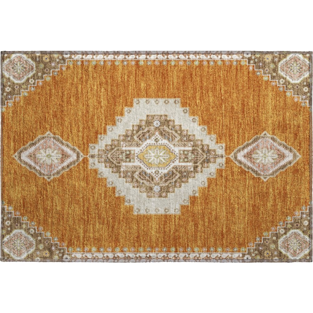Premium Machine Washable Mayfield AMF1014 Copper 1'8" x 2'6" Rug. Picture 1