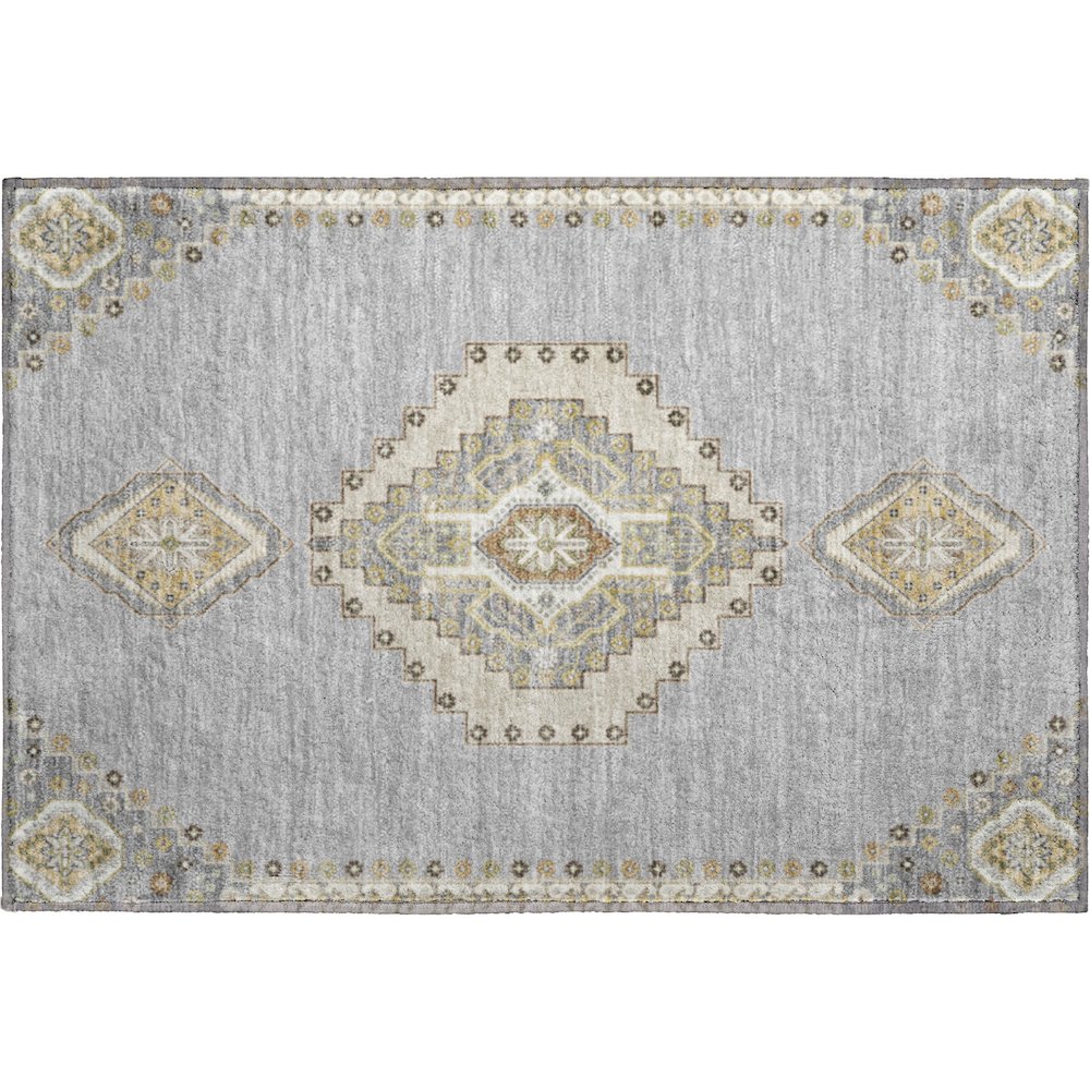 Premium Machine Washable Mayfield AMF1014 Gray 1'8" x 2'6" Rug. Picture 1