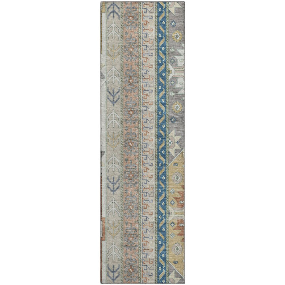 Premium Machine Washable Mayfield AMF1015 Ivory 2'3" x 7'6" Runner Rug. Picture 1