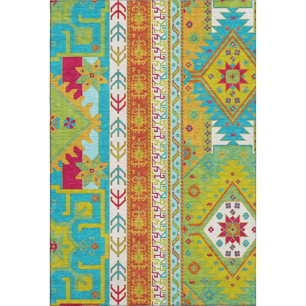 Premium Machine Washable Mayfield AMF1015 Teal 2'6" x 3'10" Rug. Picture 1