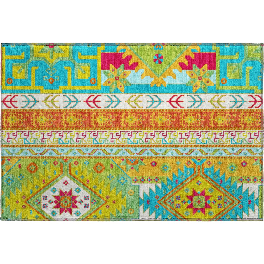 Premium Machine Washable Mayfield AMF1015 Teal 1'8" x 2'6" Rug. Picture 1