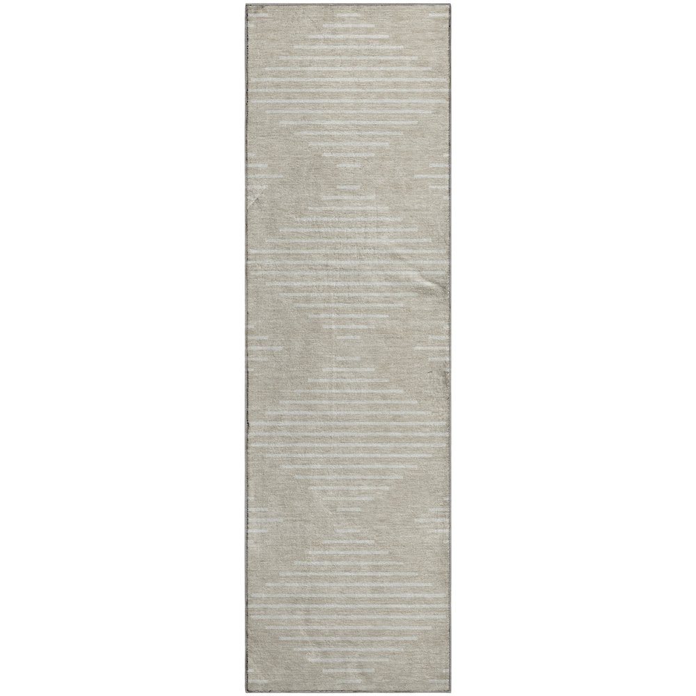 Premium Machine Washable Mayfield AMF1016 Beige 2'3" x 7'6" Runner Rug. Picture 1