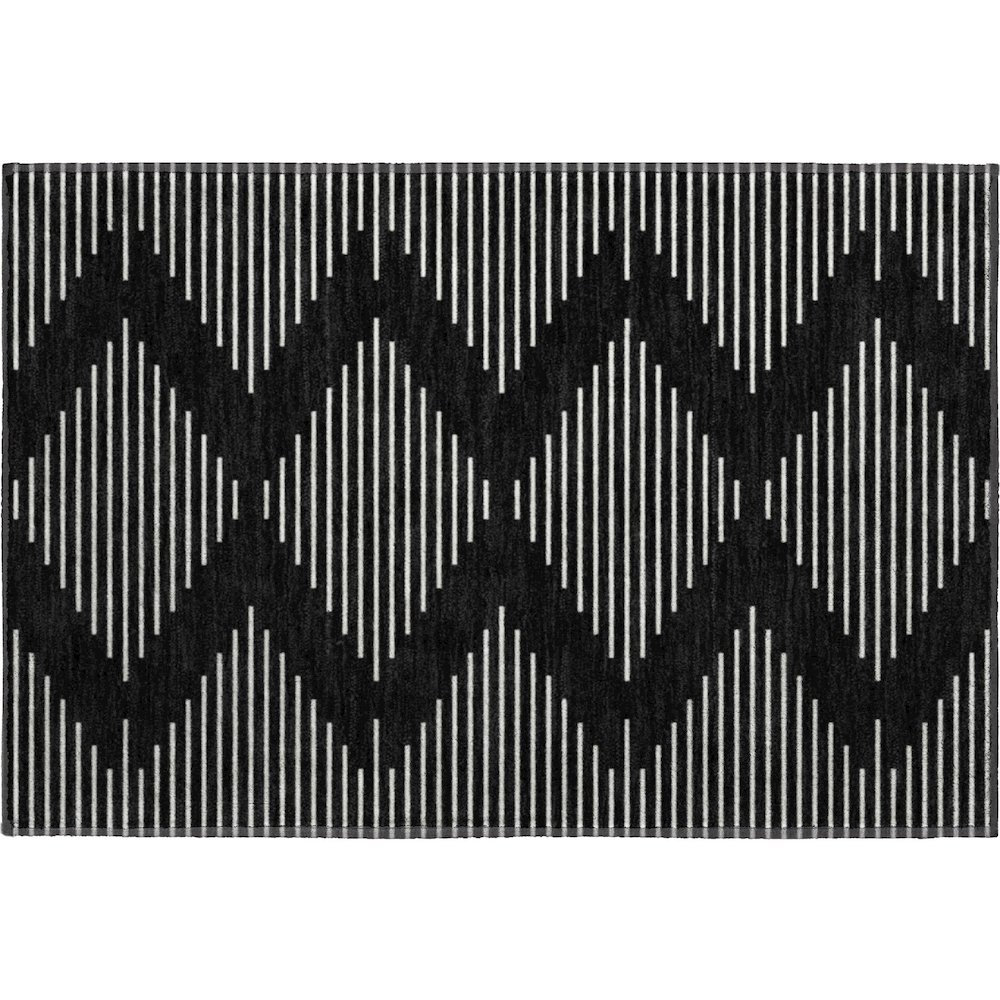 Premium Machine Washable Mayfield AMF1016 Black 1'8" x 2'6" Rug. Picture 1