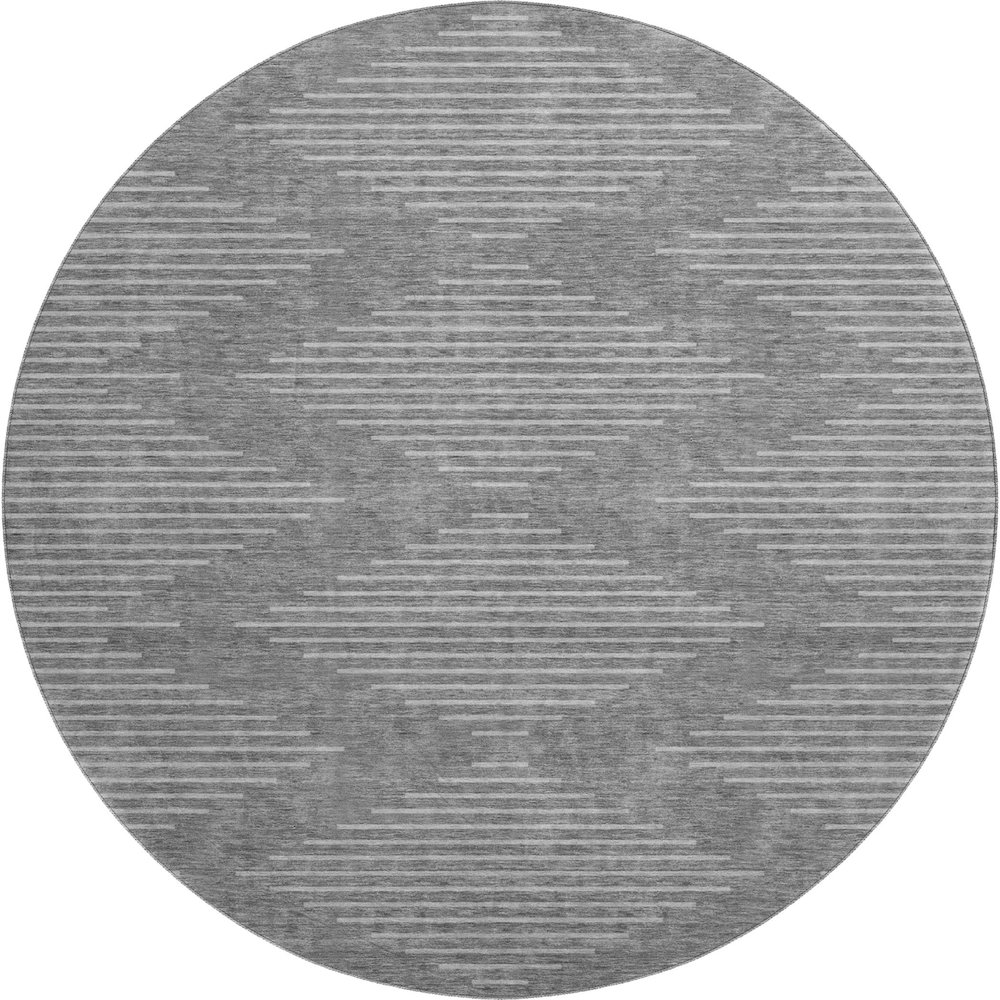 Premium Machine Washable Mayfield AMF1016 Charcoal 8' x 8' Round Rug. Picture 1