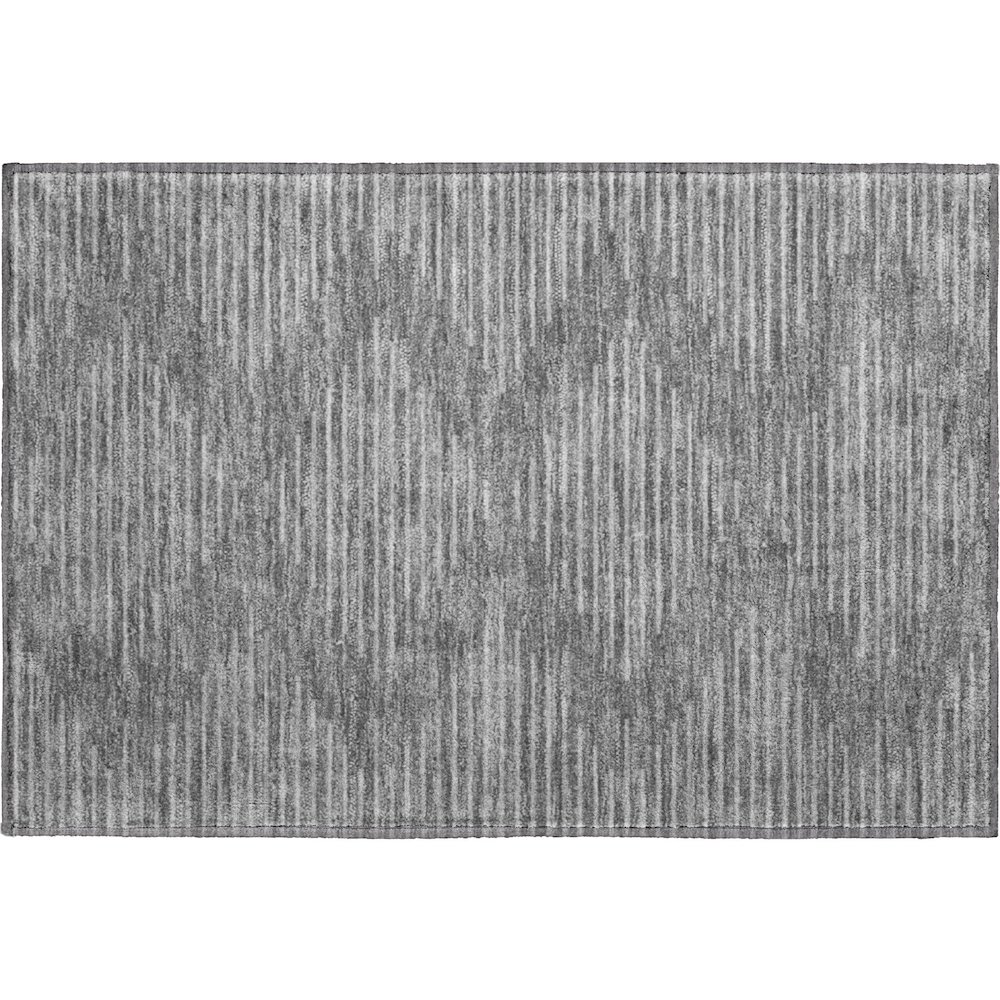 Premium Machine Washable Mayfield AMF1016 Charcoal 1'8" x 2'6" Rug. Picture 1