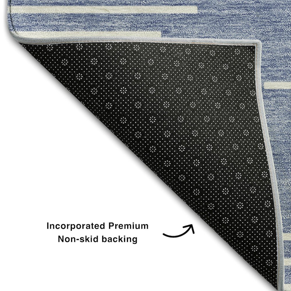Premium Machine Washable Mayfield AMF1016 Denim 1'8" x 2'6" Rug. Picture 2