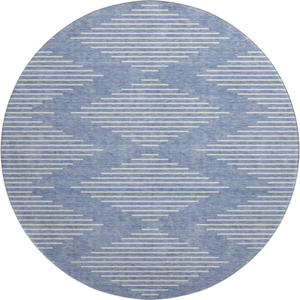 Premium Machine Washable Mayfield AMF1016 Denim 8' x 8' Round Rug. Picture 1