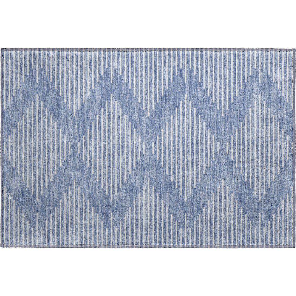 Premium Machine Washable Mayfield AMF1016 Denim 1'8" x 2'6" Rug. Picture 1
