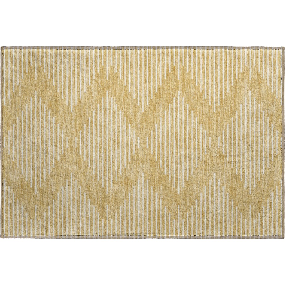Premium Machine Washable Mayfield AMF1016 Gold 1'8" x 2'6" Rug. Picture 1