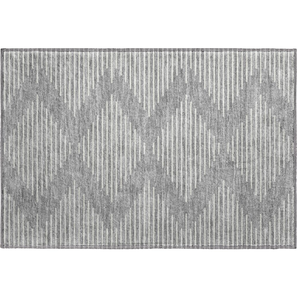 Premium Machine Washable Mayfield AMF1016 Gray 1'8" x 2'6" Rug. Picture 1