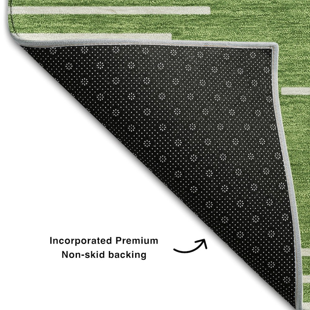 Premium Machine Washable Mayfield AMF1016 Green 1'8" x 2'6" Rug. Picture 2