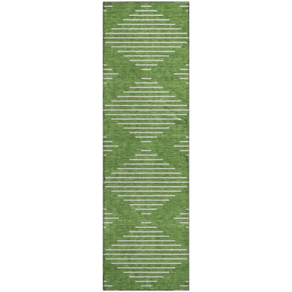 Premium Machine Washable Mayfield AMF1016 Green 2'3" x 7'6" Runner Rug. Picture 1