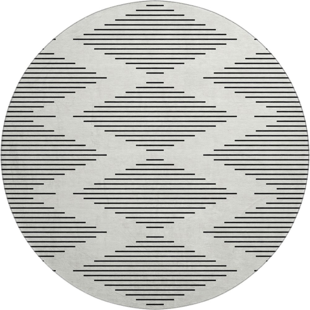 Premium Machine Washable Mayfield AMF1016 Ivory 8' x 8' Round Rug. Picture 1