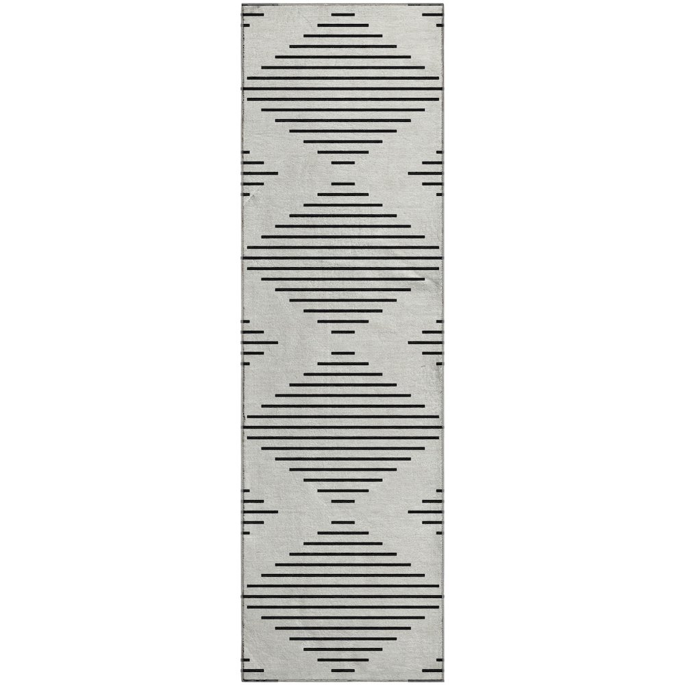 Premium Machine Washable Mayfield AMF1016 Ivory 2'3" x 7'6" Runner Rug. Picture 1