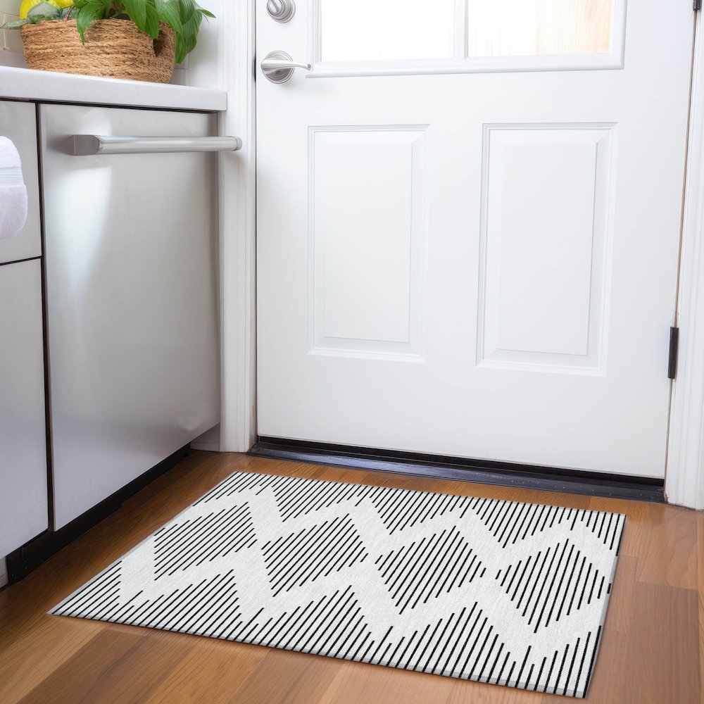 Premium Machine Washable Mayfield AMF1016 Ivory 1'8" x 2'6" Rug. Picture 5