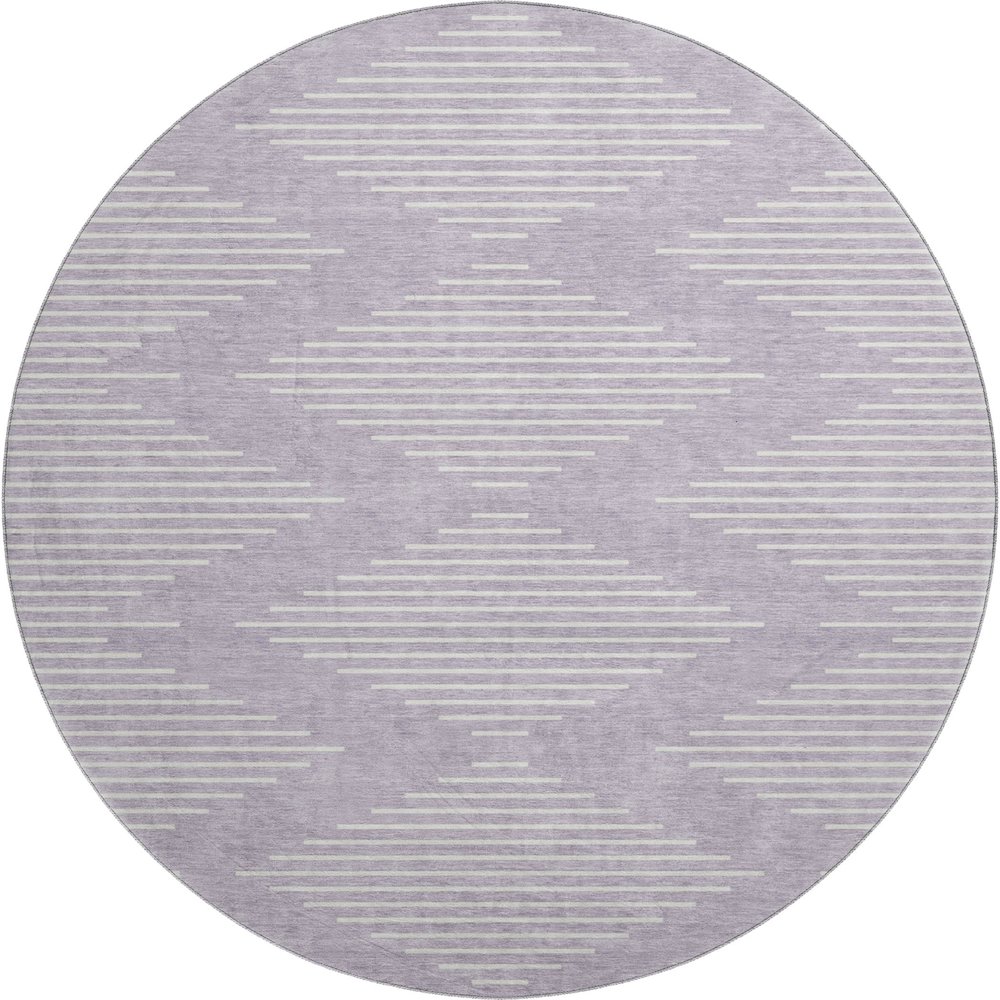 Premium Machine Washable Mayfield AMF1016 Lavender 8' x 8' Round Rug. Picture 1