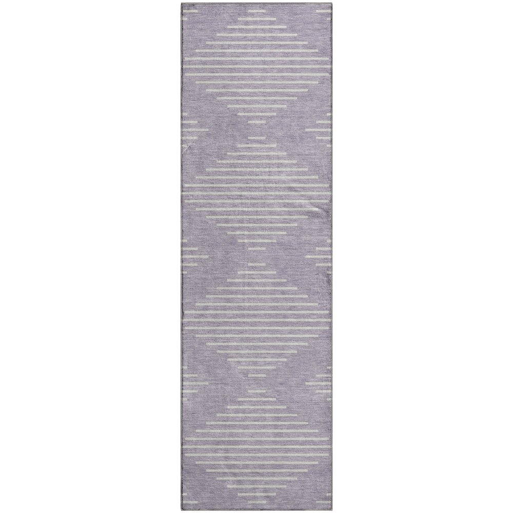 Premium Machine Washable Mayfield AMF1016 Lavender 2'3" x 7'6" Runner Rug. Picture 1