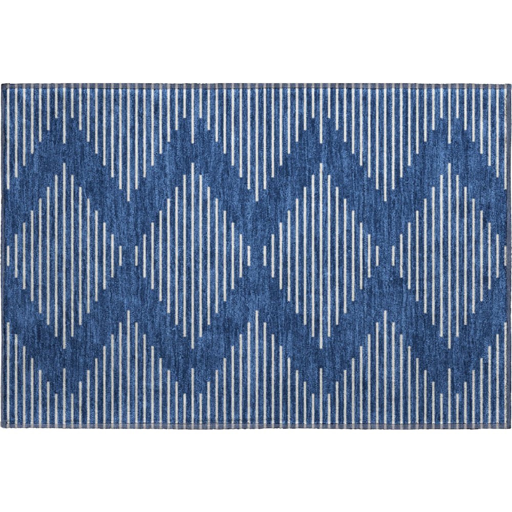 Premium Machine Washable Mayfield AMF1016 Navy 1'8" x 2'6" Rug. Picture 1