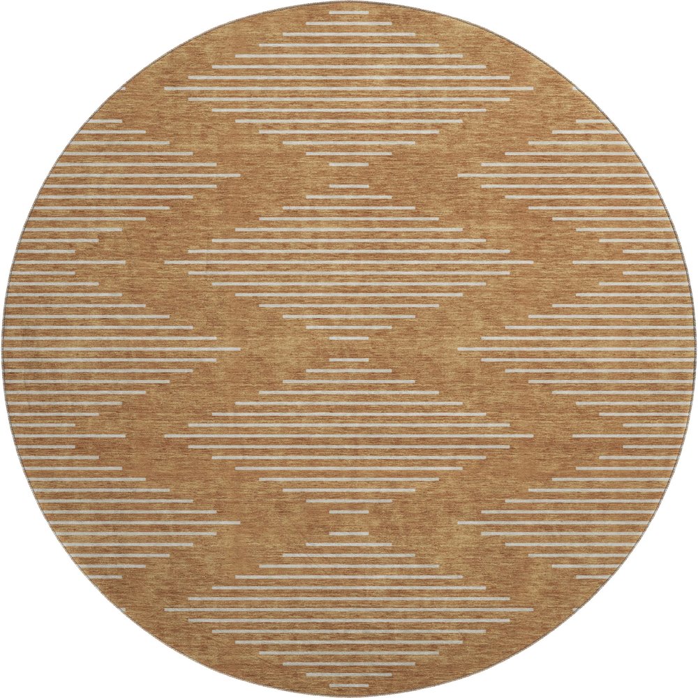 Premium Machine Washable Mayfield AMF1016 Paprika 8' x 8' Round Rug. Picture 1