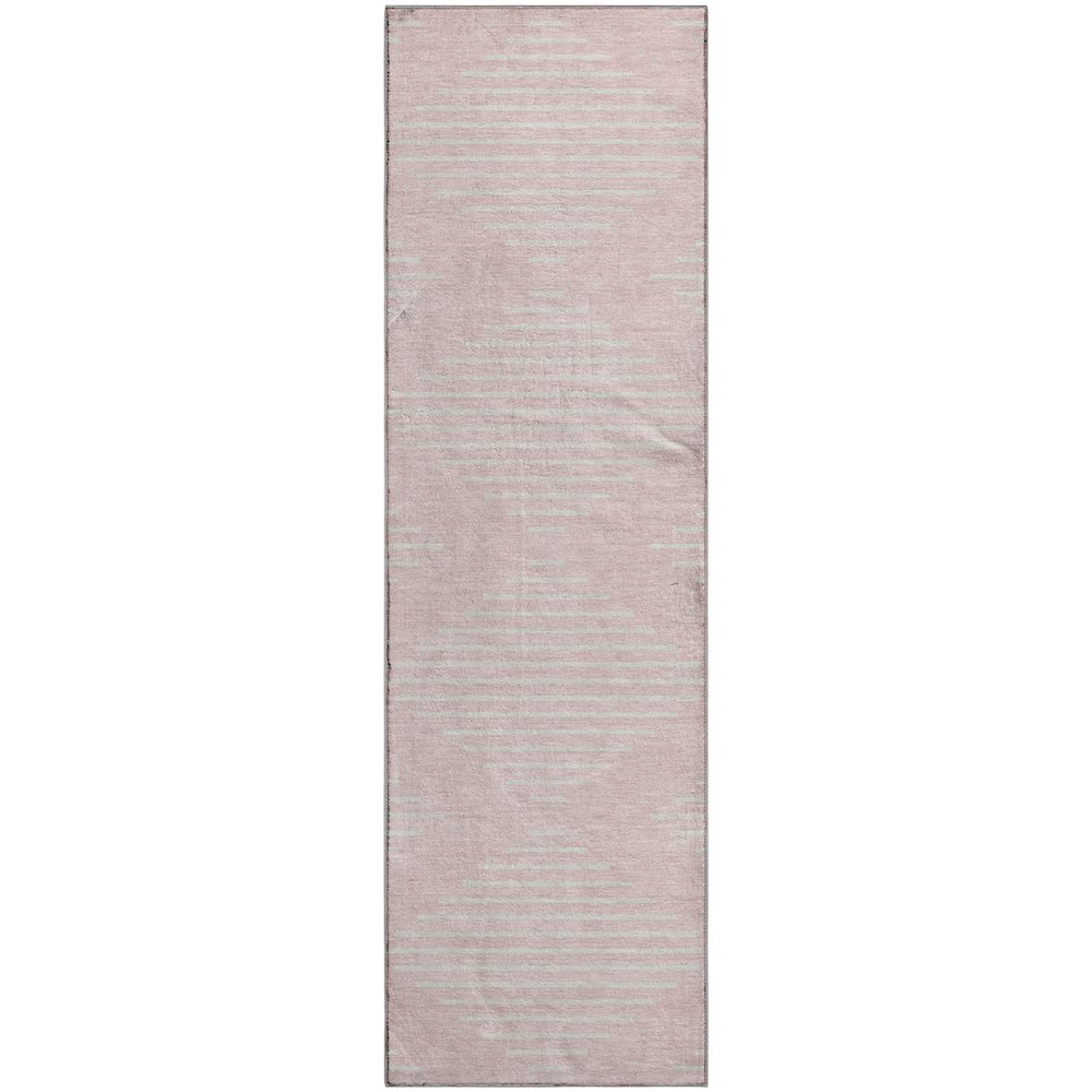 Premium Machine Washable Mayfield AMF1016 Pink 2'3" x 7'6" Runner Rug. Picture 1