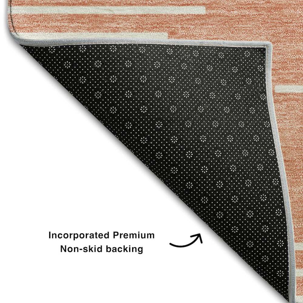 Premium Machine Washable Mayfield AMF1016 Salmon 1'8" x 2'6" Rug. Picture 2