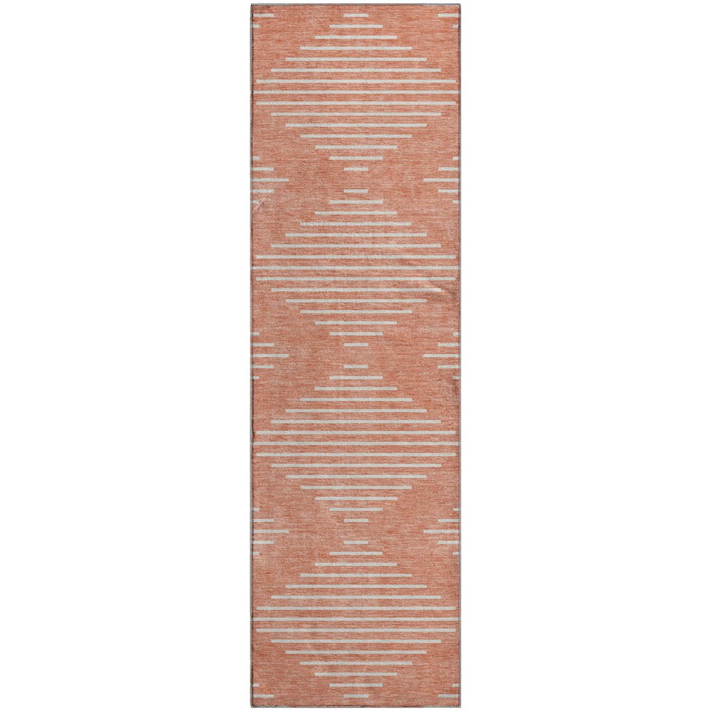 Premium Machine Washable Mayfield AMF1016 Salmon 2'3" x 7'6" Runner Rug. Picture 1