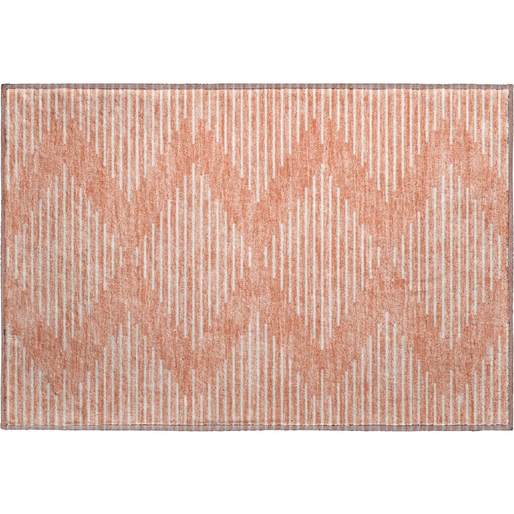 Premium Machine Washable Mayfield AMF1016 Salmon 1'8" x 2'6" Rug. Picture 1