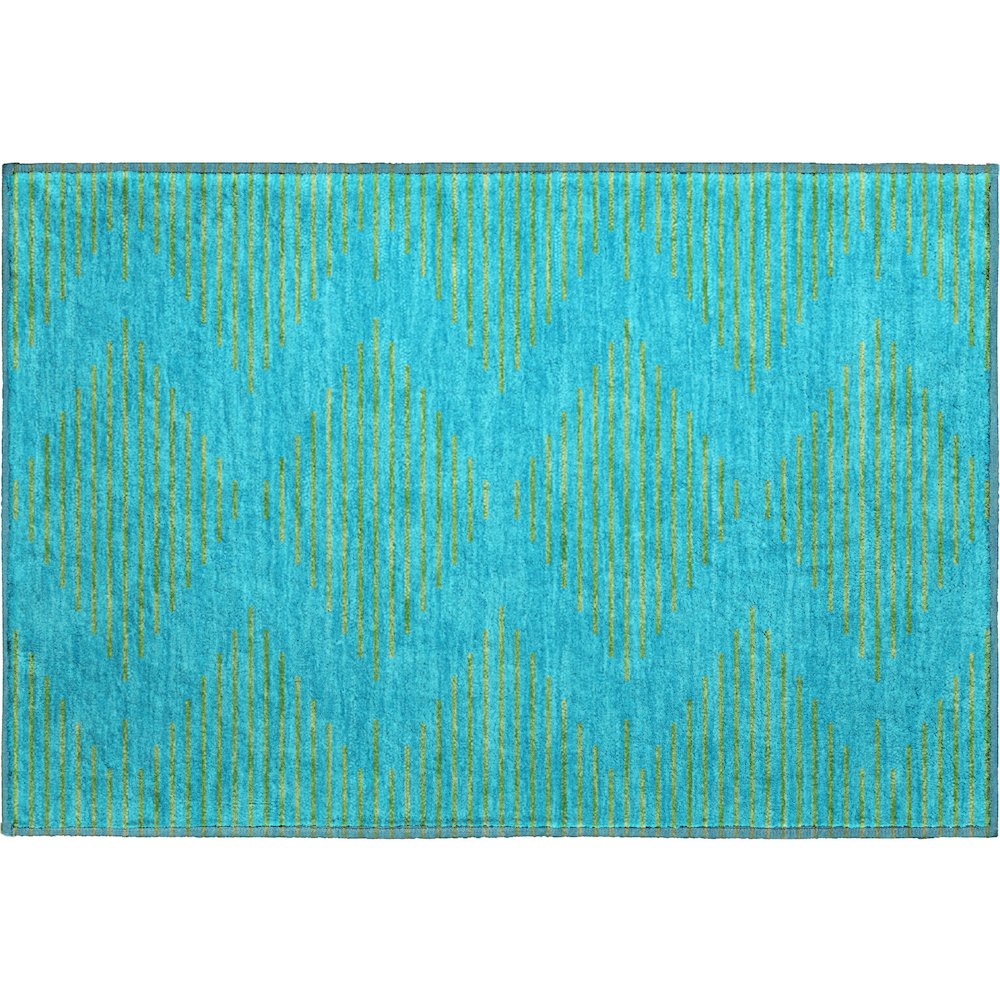 Premium Machine Washable Mayfield AMF1017 Aqua 1'8" x 2'6" Rug. Picture 1
