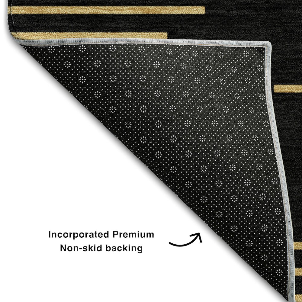 Premium Machine Washable Mayfield AMF1017 Black 1'8" x 2'6" Rug. Picture 2