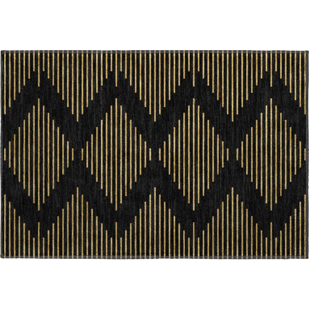 Premium Machine Washable Mayfield AMF1017 Black 1'8" x 2'6" Rug. Picture 1