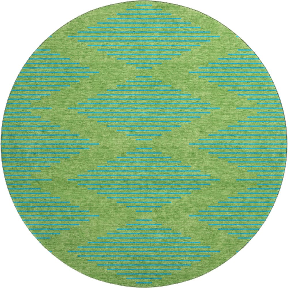 Premium Machine Washable Mayfield AMF1017 Green 8' x 8' Round Rug. Picture 1