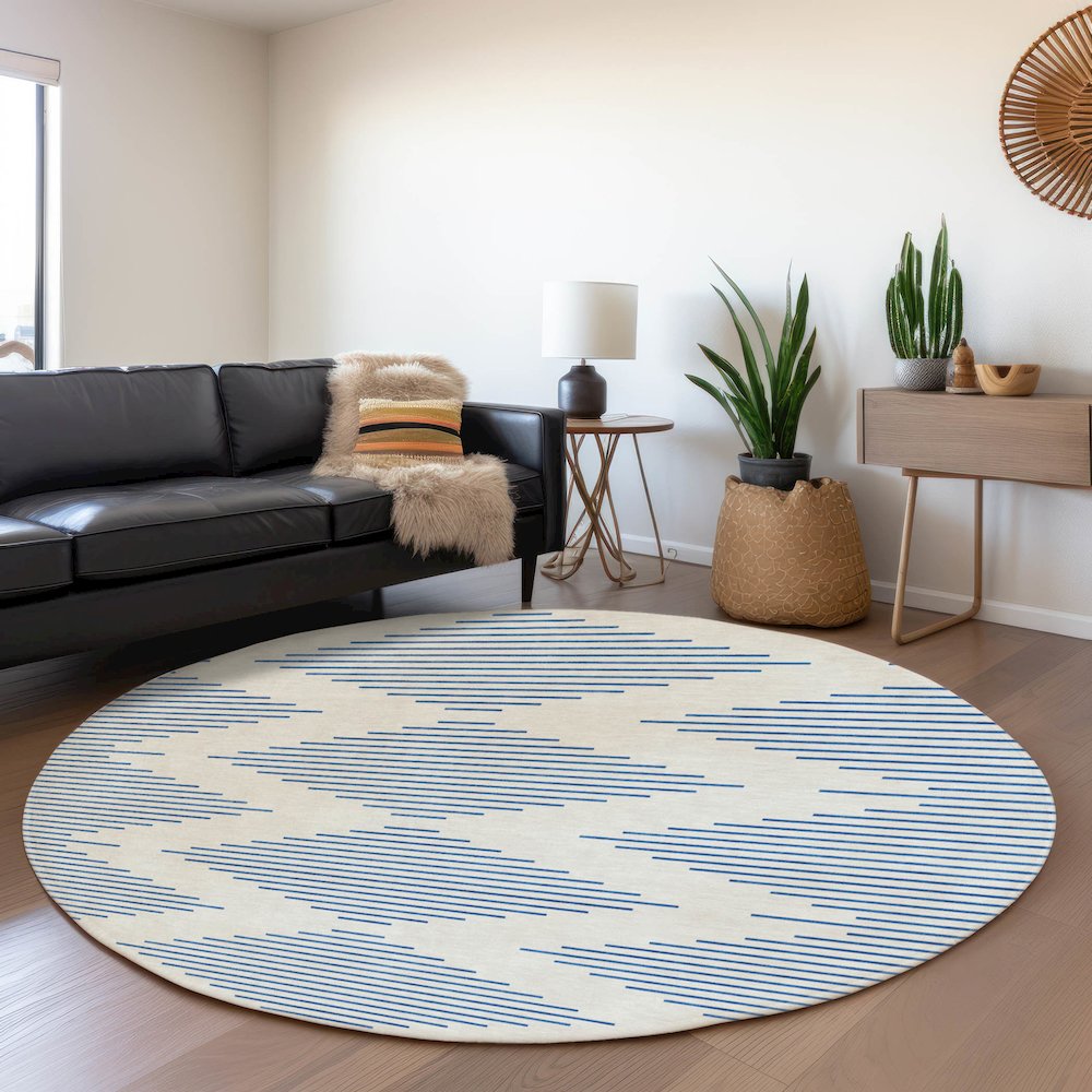 Premium Machine Washable Mayfield AMF1017 Ivory 8' x 8' Round Rug. Picture 5