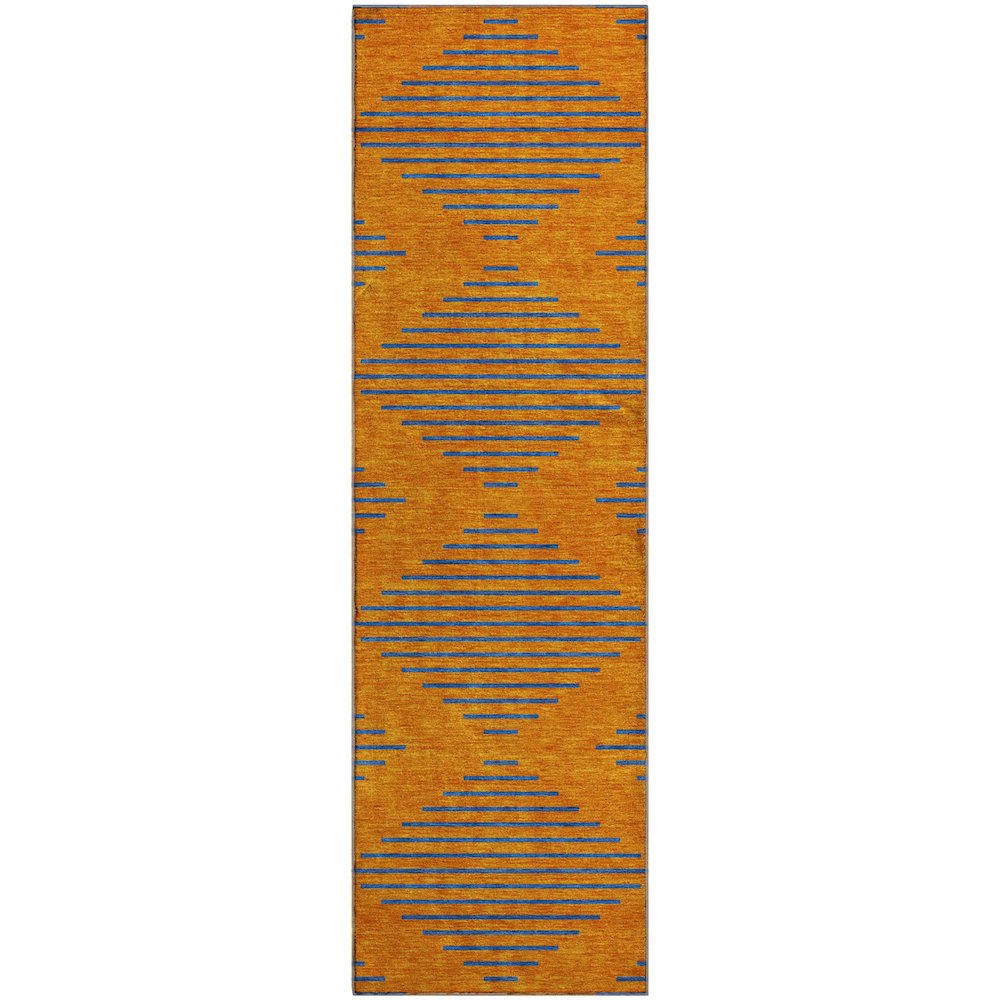 Premium Machine Washable Mayfield AMF1017 Orange 2'3" x 7'6" Runner Rug. Picture 1
