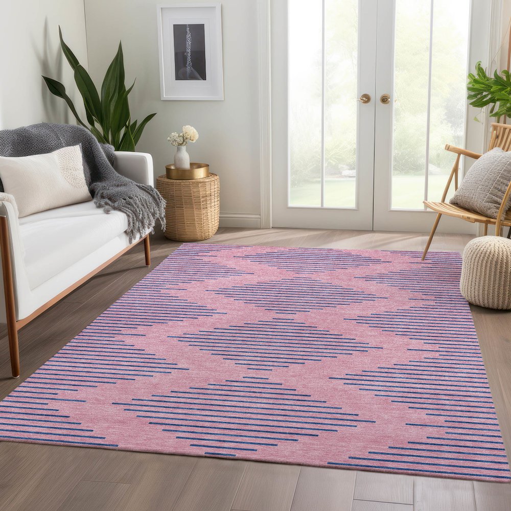 Premium Machine Washable Mayfield AMF1017 Pink 2'6" x 3'10" Rug. Picture 6