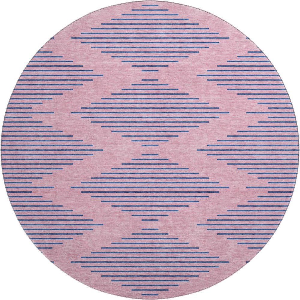 Premium Machine Washable Mayfield AMF1017 Pink 8' x 8' Round Rug. Picture 1