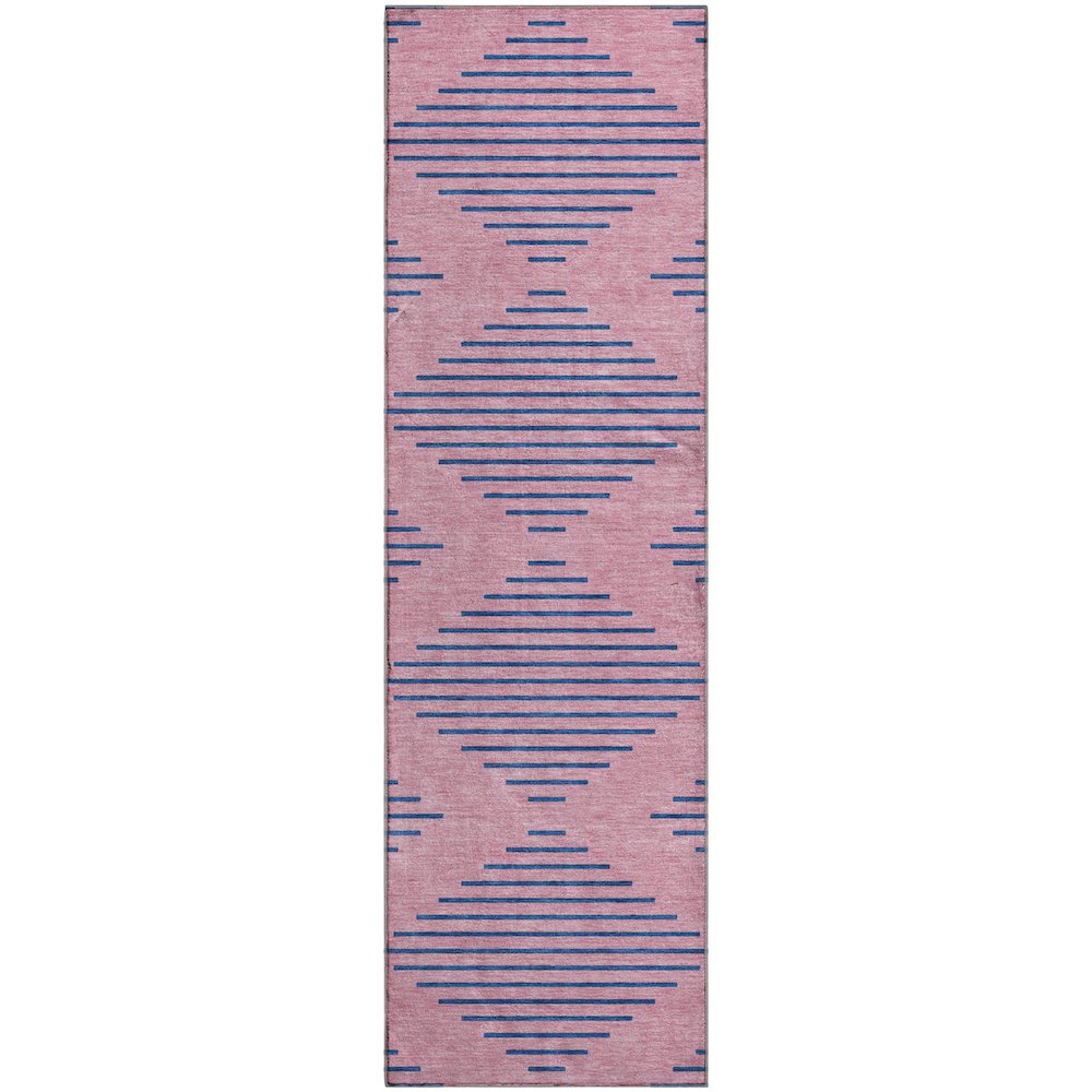 Premium Machine Washable Mayfield AMF1017 Pink 2'3" x 7'6" Runner Rug. Picture 1