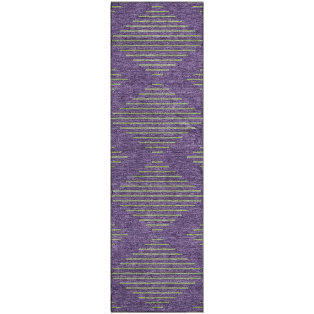 Premium Machine Washable Mayfield AMF1017 Purple 2'3" x 7'6" Runner Rug. Picture 1