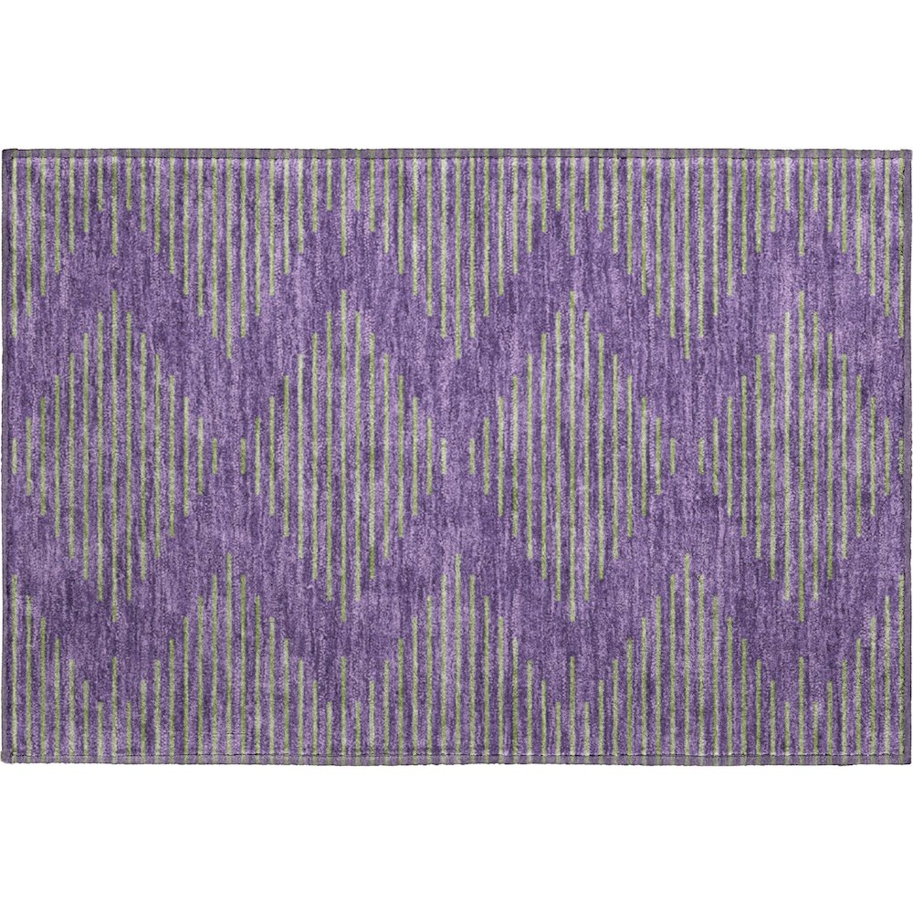 Premium Machine Washable Mayfield AMF1017 Purple 1'8" x 2'6" Rug. Picture 1