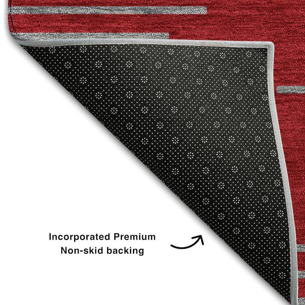 Premium Machine Washable Mayfield AMF1017 Red 1'8" x 2'6" Rug. Picture 2